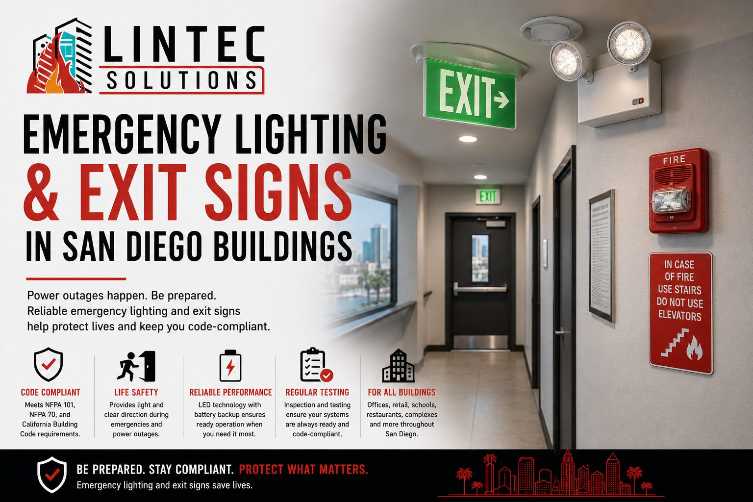 Emergency Lighting and Exit Signs in San Diego Buildings