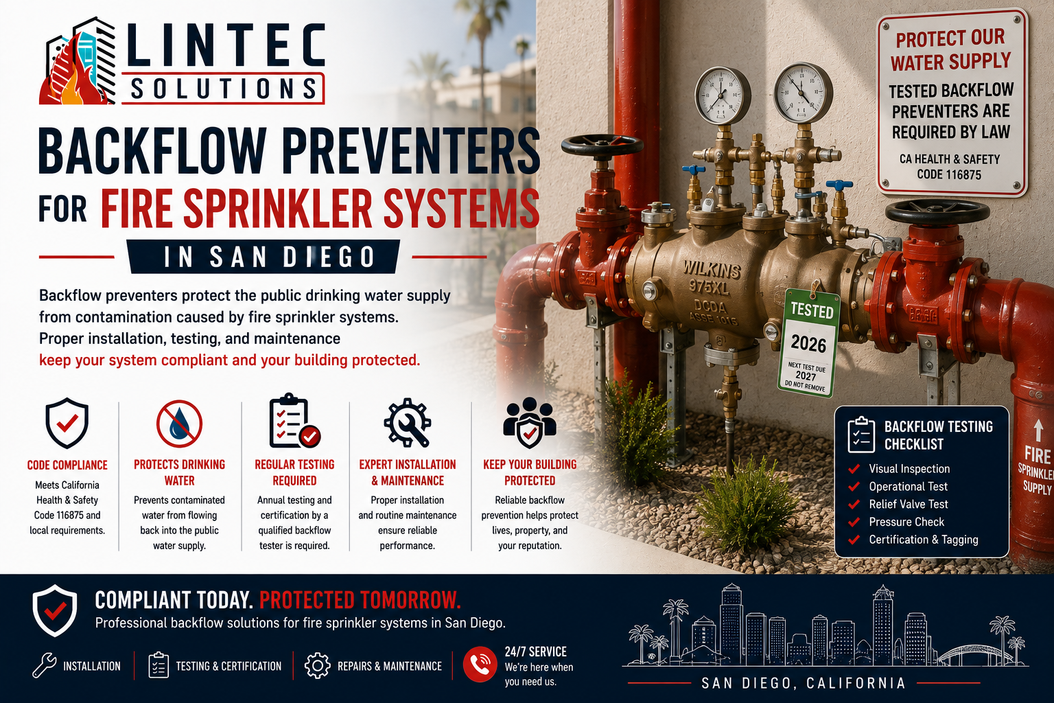 Backflow Preventers for Fire Sprinkler Systems in San Diego