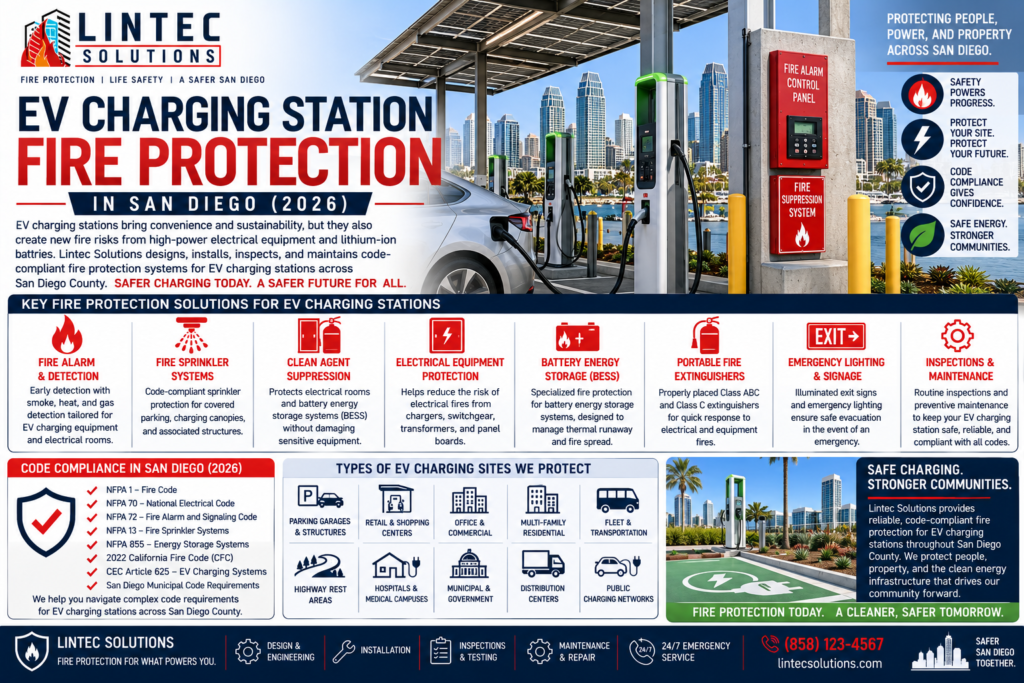 EV charging station fire protection San Diego