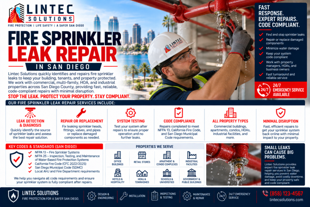 fire sprinkler leak repair San Diego